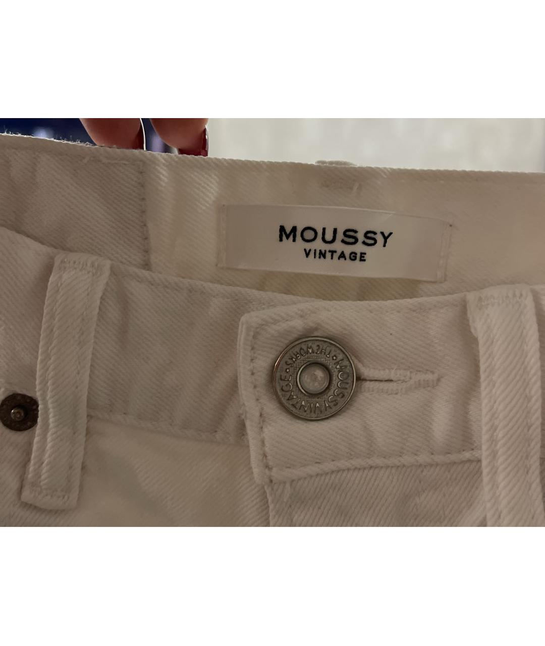 MOUSSY VINTAGE Белые хлопковые джинсы слим, фото 2