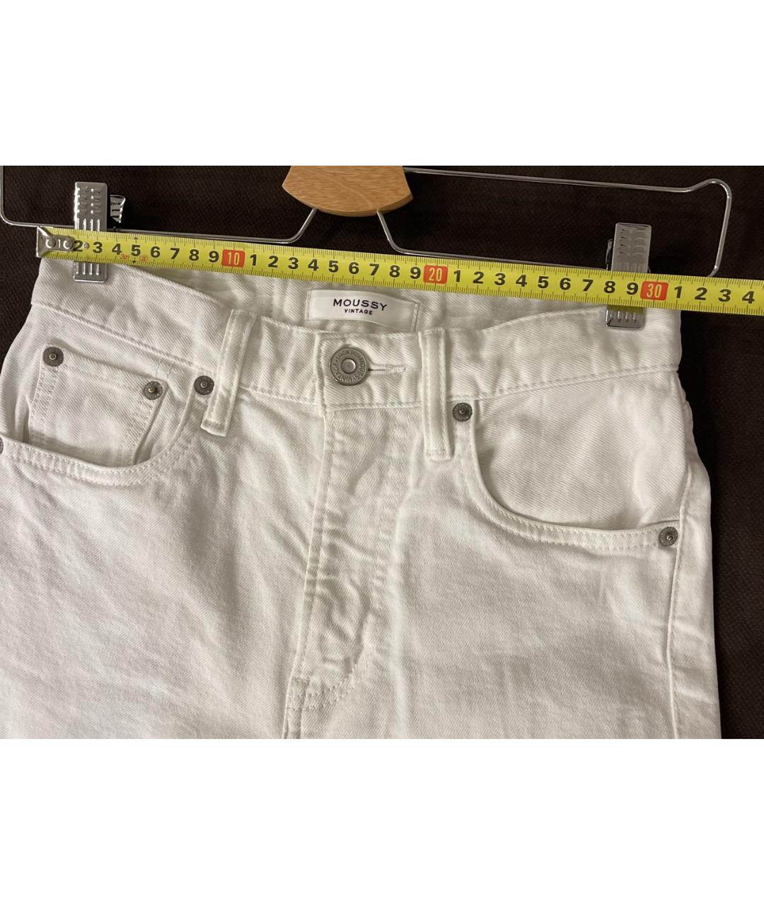 MOUSSY VINTAGE Белые хлопковые джинсы слим, фото 5