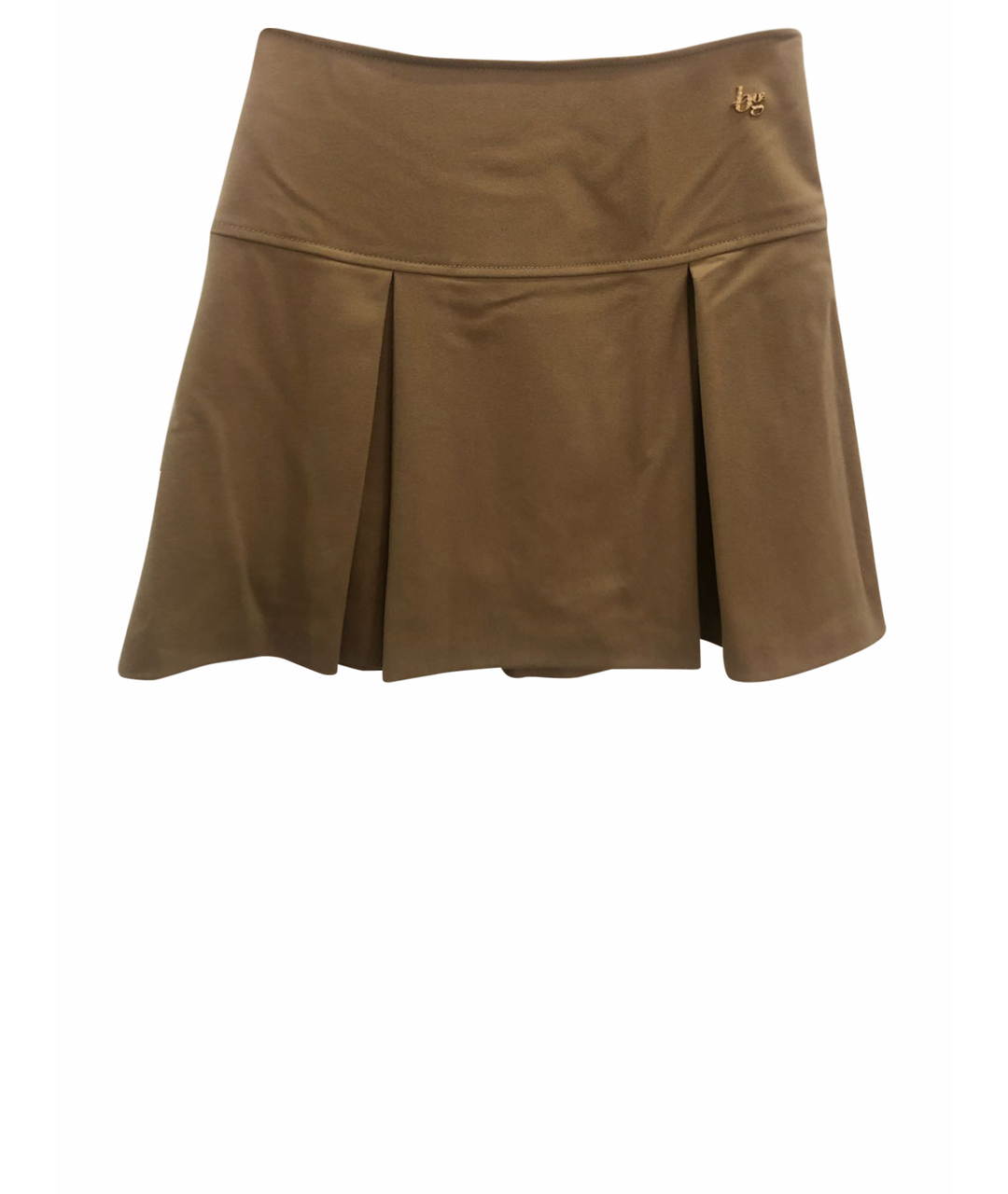 BLUGIRL Бежевая шелковая юбка мини, фото 1