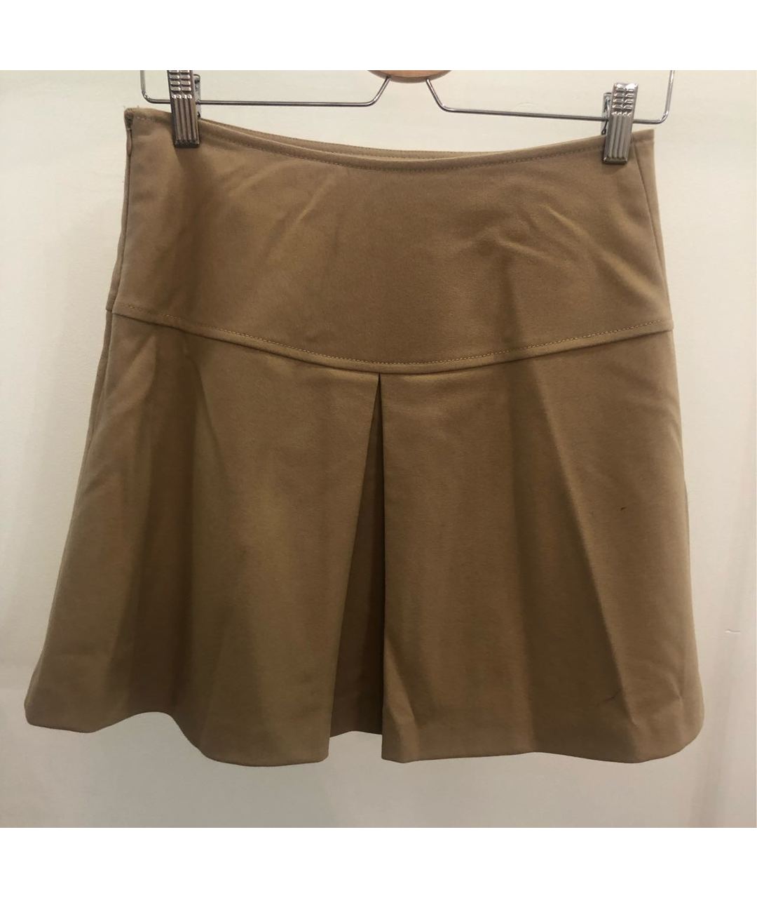 BLUGIRL Бежевая шелковая юбка мини, фото 2