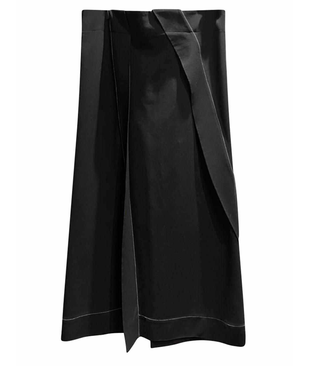 JIL SANDER Черная вискозная юбка миди, фото 1