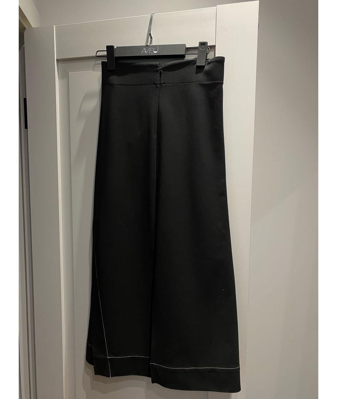 JIL SANDER Черная вискозная юбка миди, фото 2