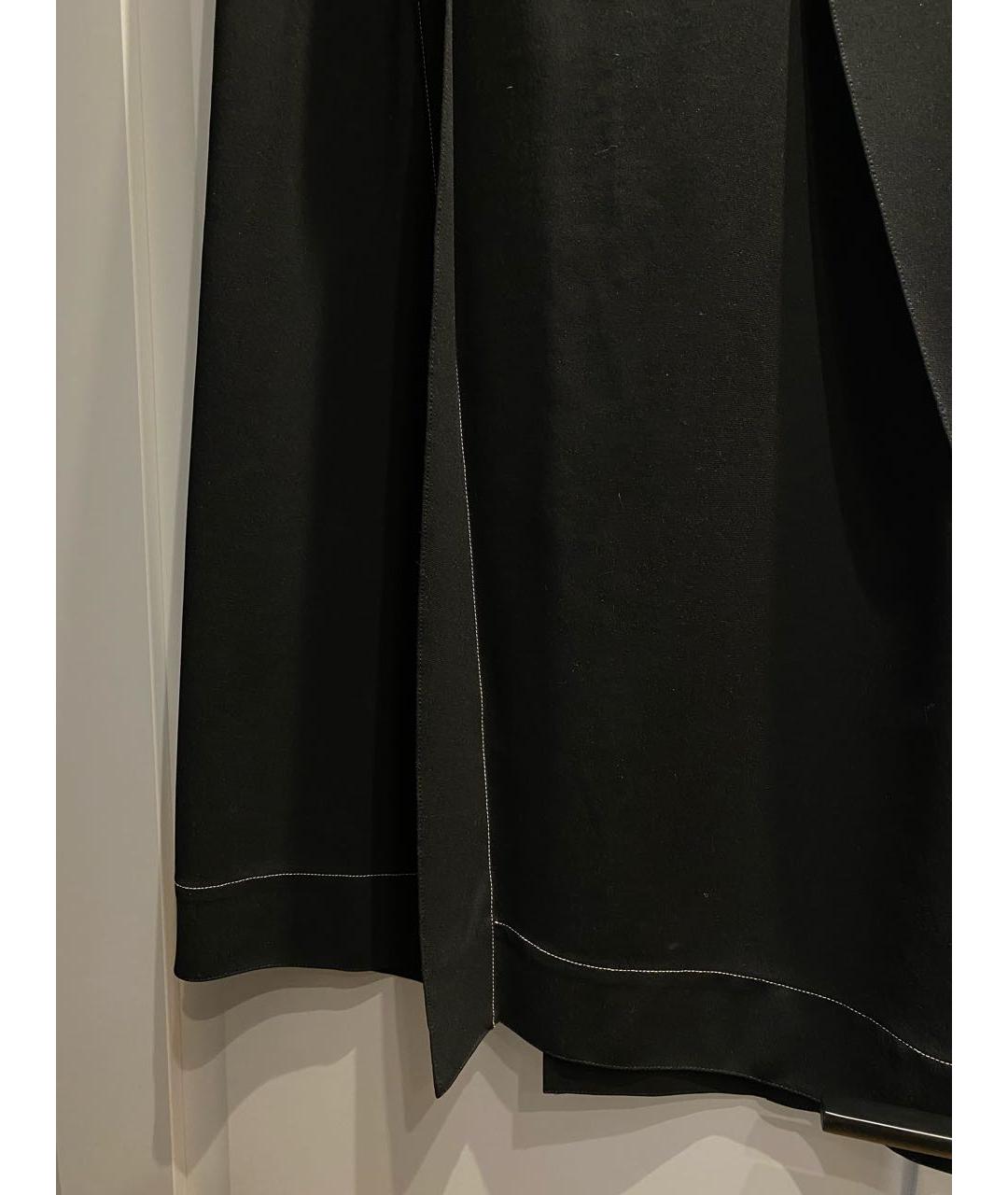 JIL SANDER Черная вискозная юбка миди, фото 4
