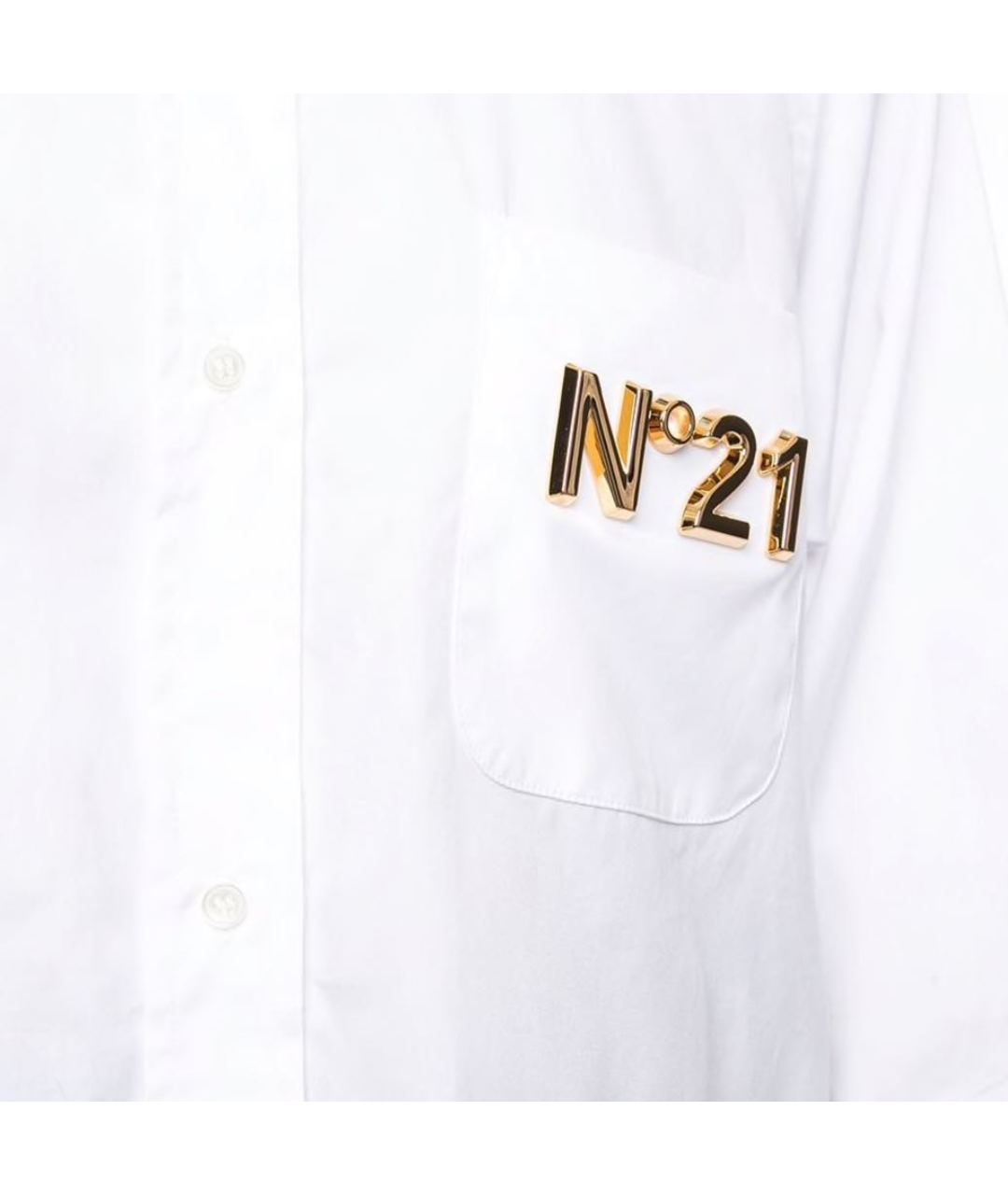 NO. 21 Белая хлопковая рубашка, фото 4