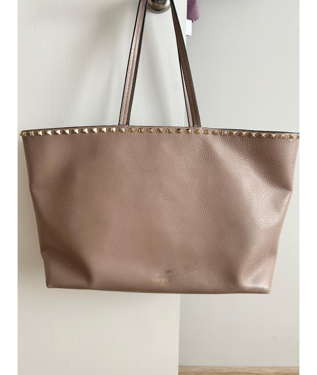 VALENTINO Розовая кожаная сумка тоут, фото 9