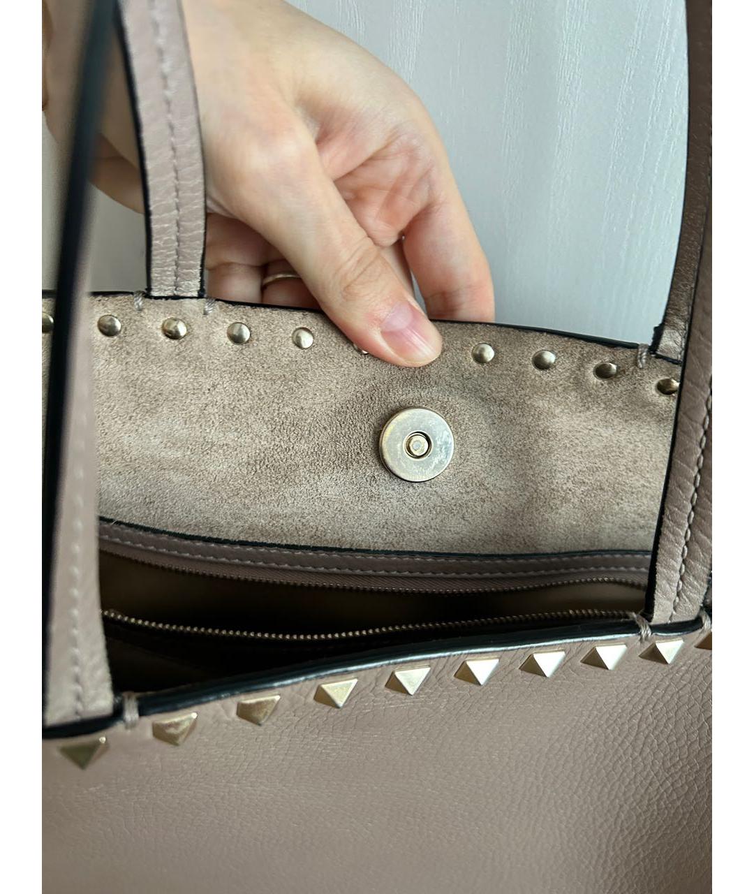 VALENTINO Розовая кожаная сумка тоут, фото 7