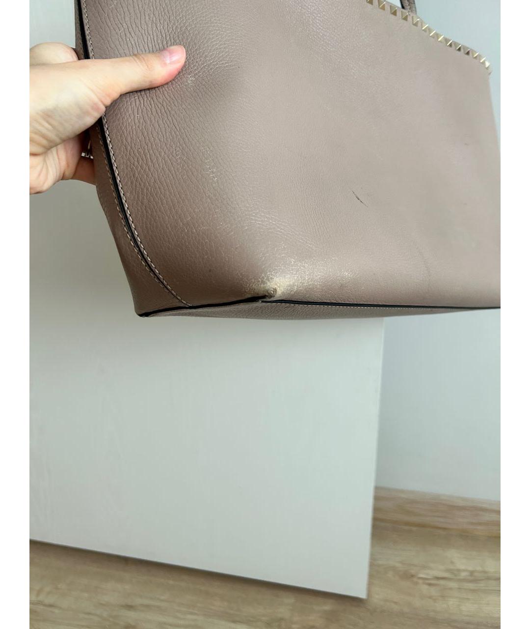VALENTINO Розовая кожаная сумка тоут, фото 8