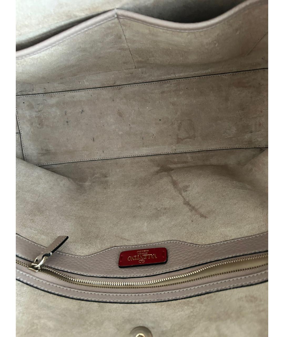 VALENTINO Розовая кожаная сумка тоут, фото 6