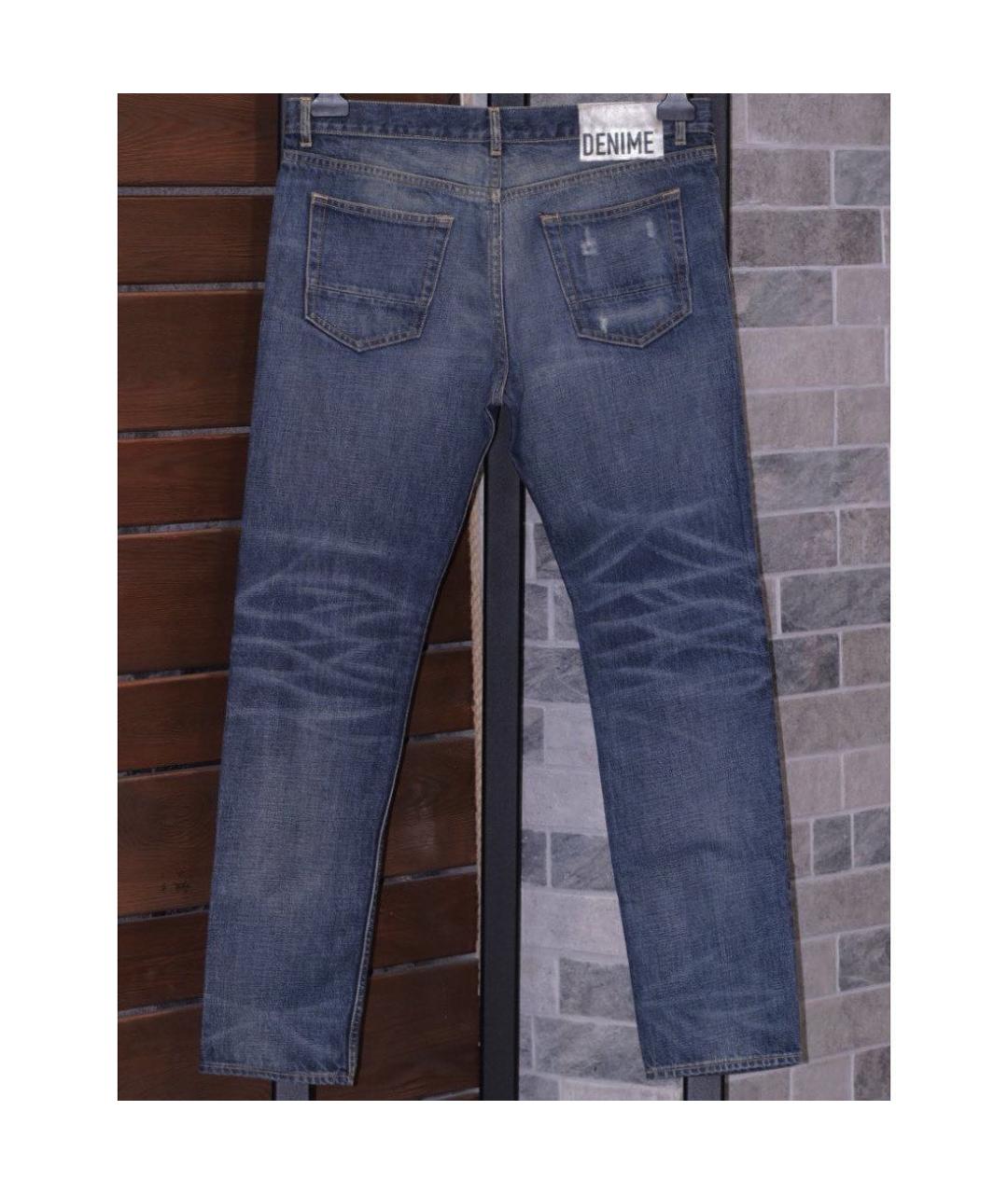 GOLDEN GOOSE DELUXE BRAND Синие хлопковые прямые джинсы, фото 2