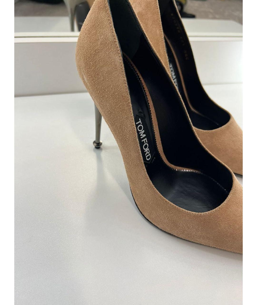 TOM FORD Бежевые замшевые туфли, фото 5