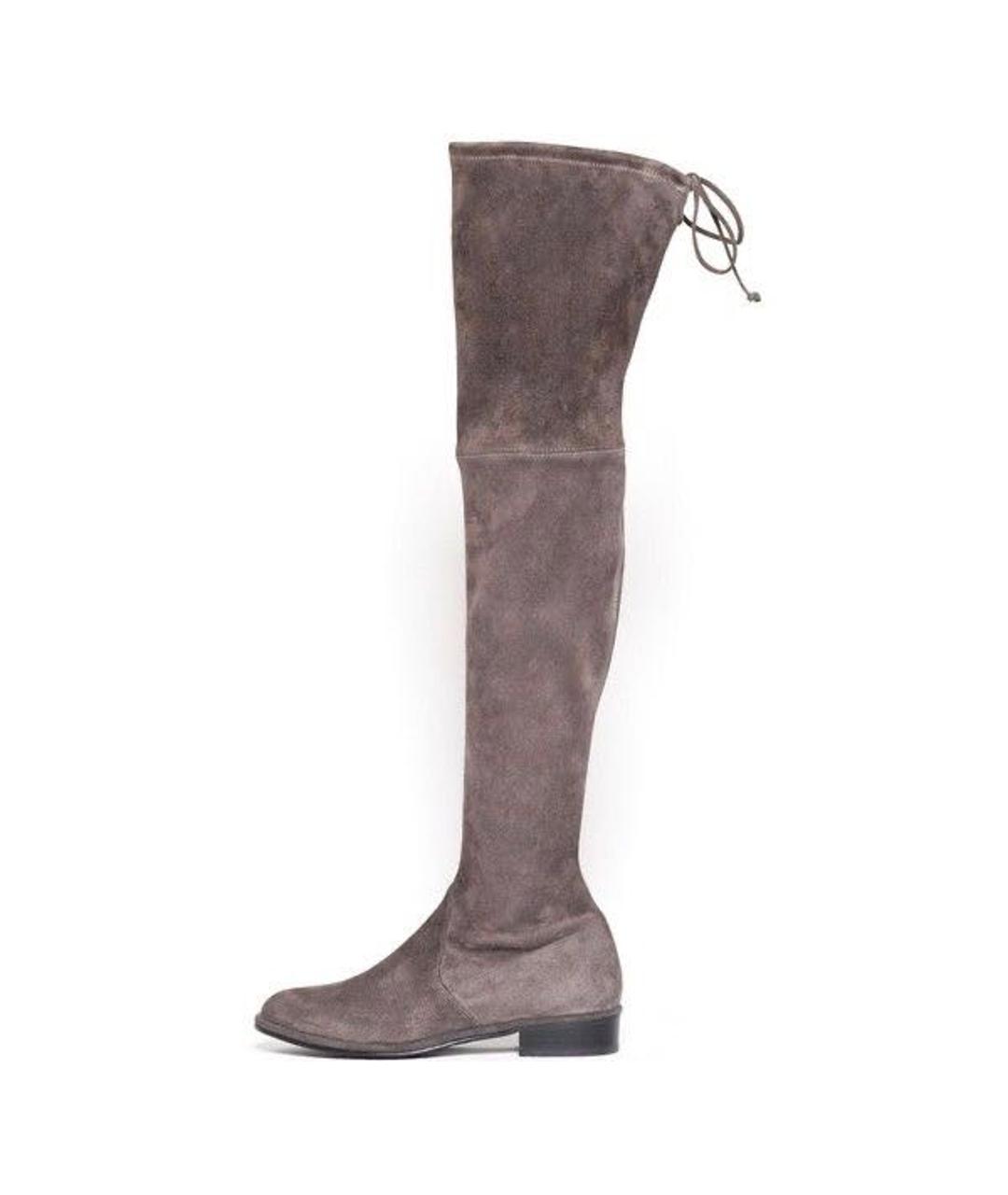 STUART WEITZMAN Бежевые замшевые ботфорты, фото 6