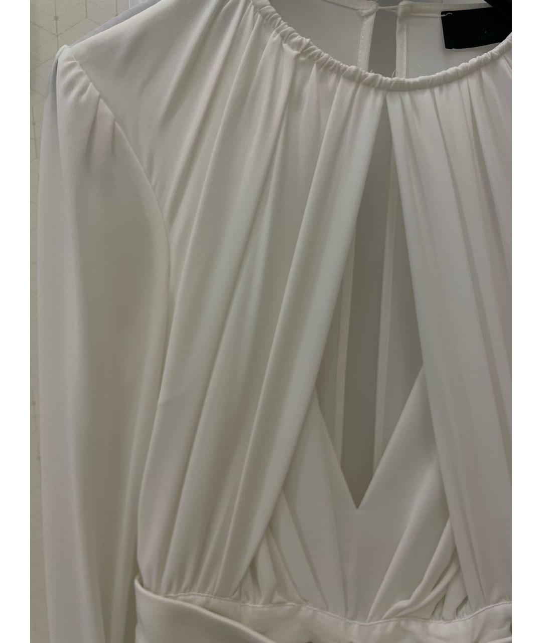 ELISABETTA FRANCHI Белое полиэстеровое коктейльное платье, фото 4