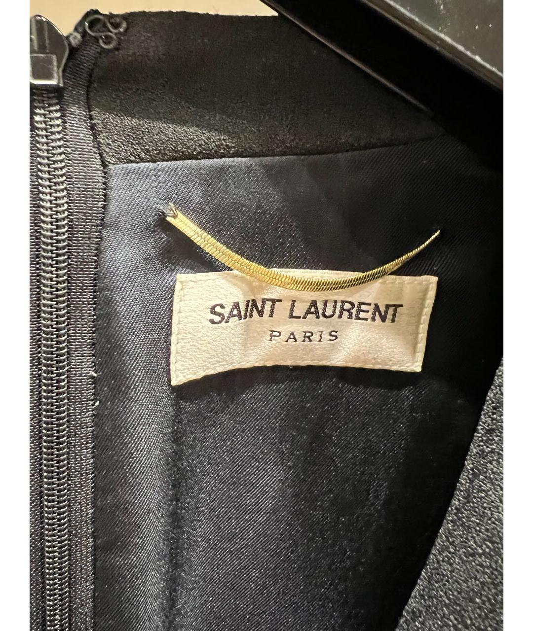 SAINT LAURENT Черное вискозное повседневное платье, фото 3