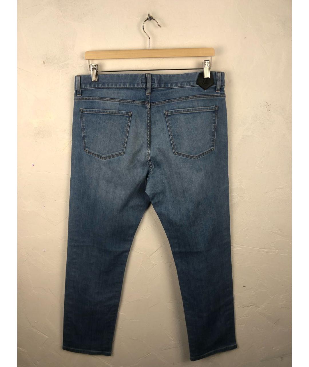 ZZEGNA Синие хлопко-эластановые прямые джинсы, фото 2