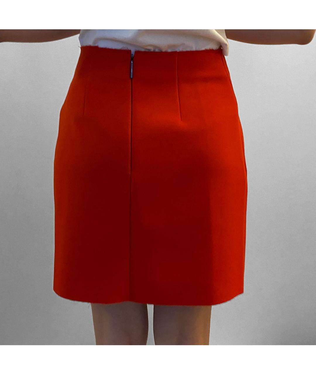 MSGM Красная шелковая юбка мини, фото 3