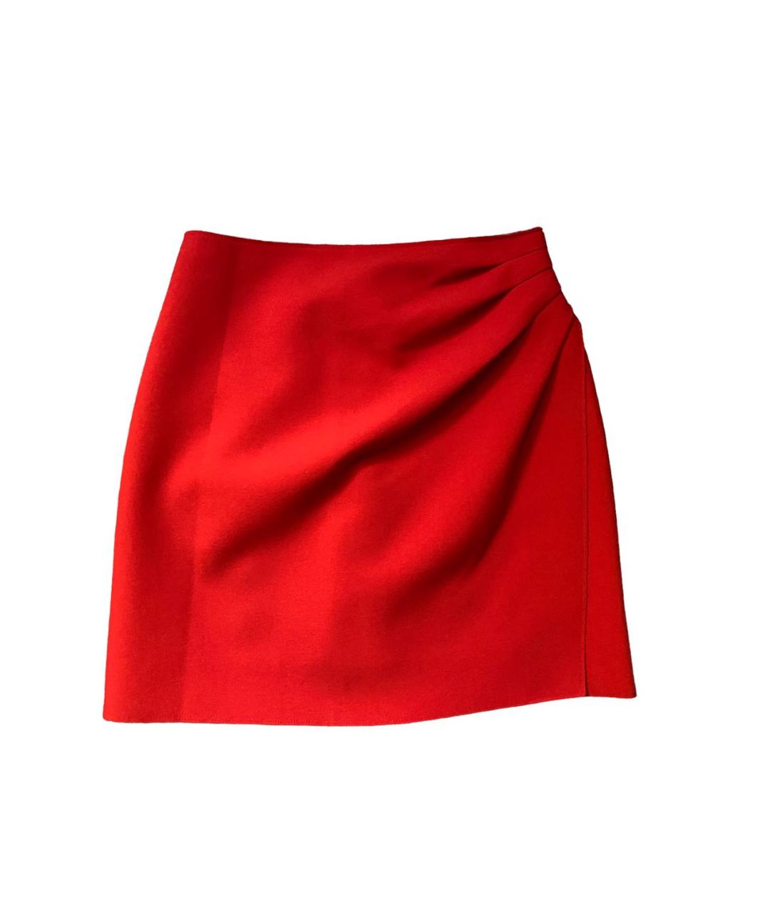 MSGM Красная шелковая юбка мини, фото 1