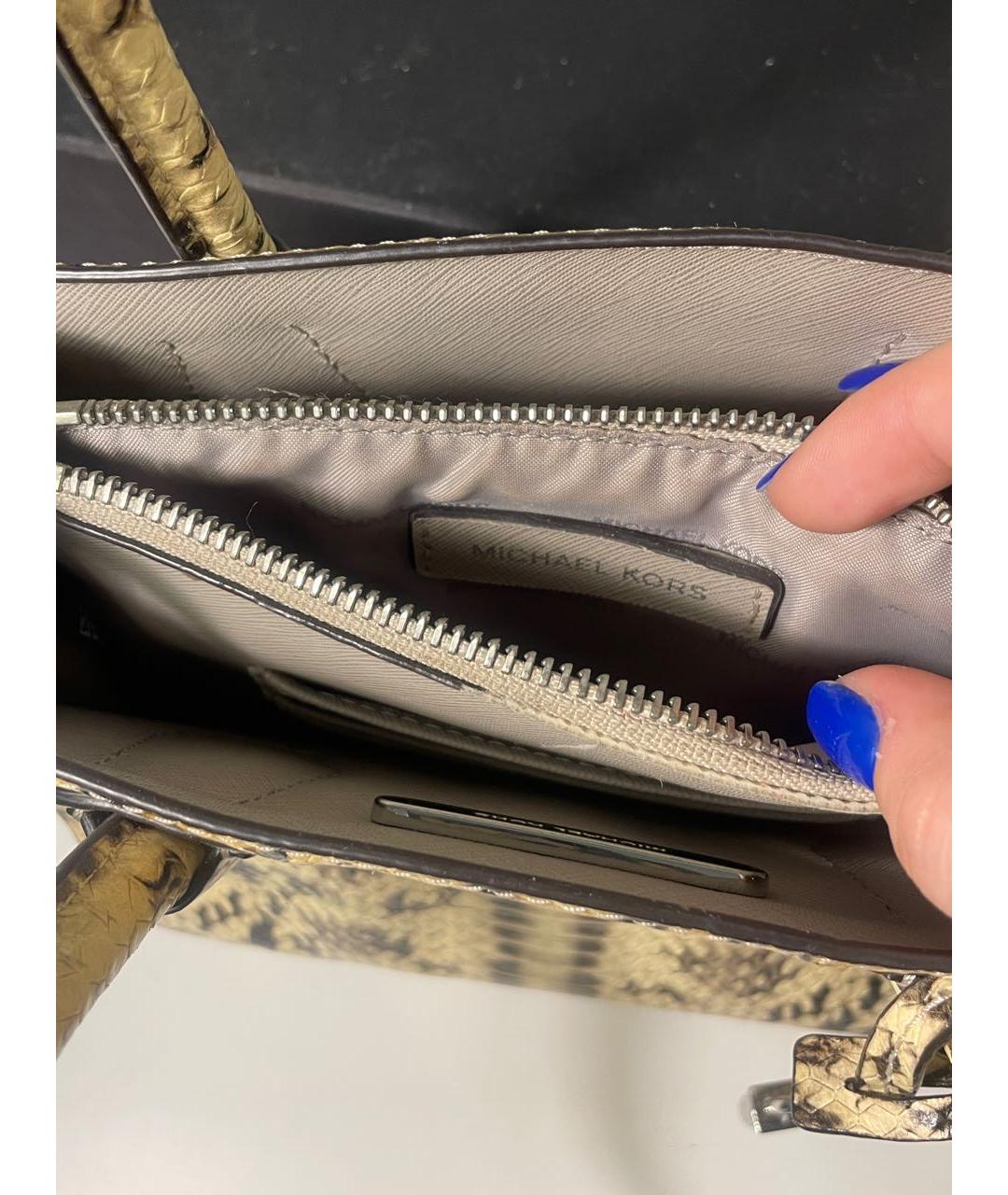 MICHAEL KORS Бежевая сумка тоут из искусственной кожи, фото 4