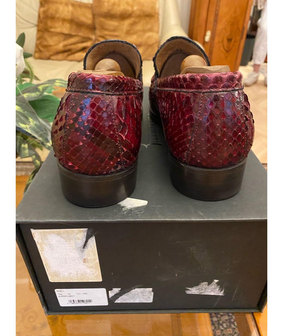 BILLIONAIRE Бордовые туфли из экзотической кожи, фото 5