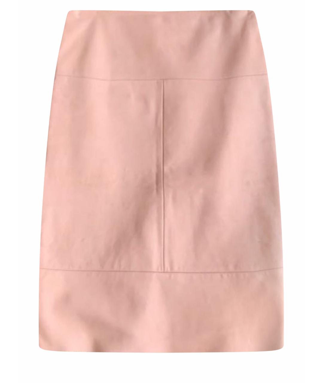 DROME Розовая кожаная юбка миди, фото 1