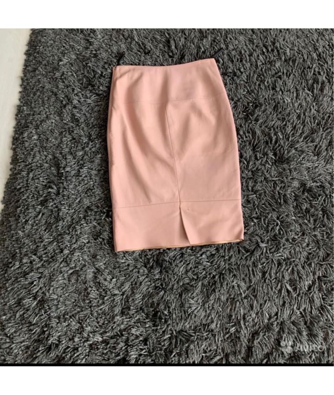 DROME Розовая кожаная юбка миди, фото 3
