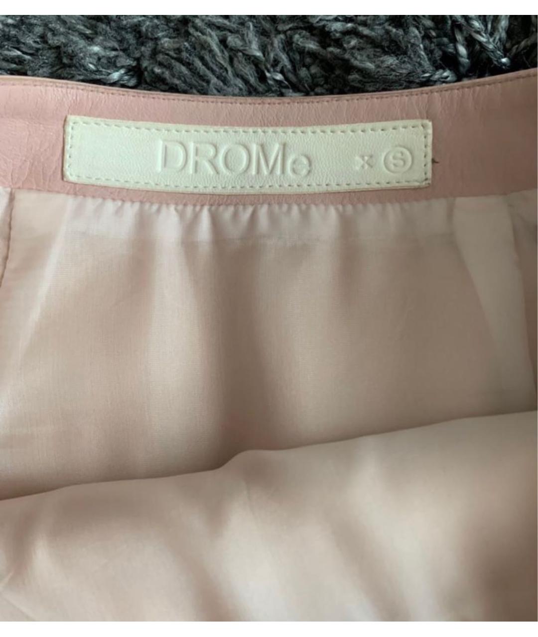 DROME Розовая кожаная юбка миди, фото 4