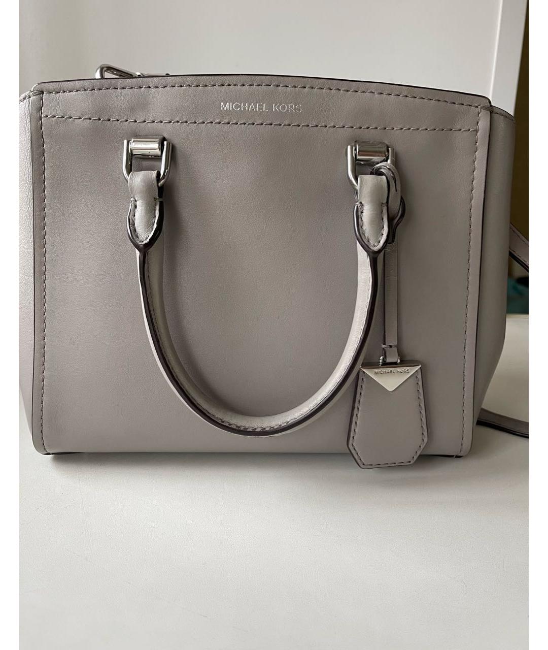 MICHAEL KORS Серая кожаная сумка тоут, фото 2
