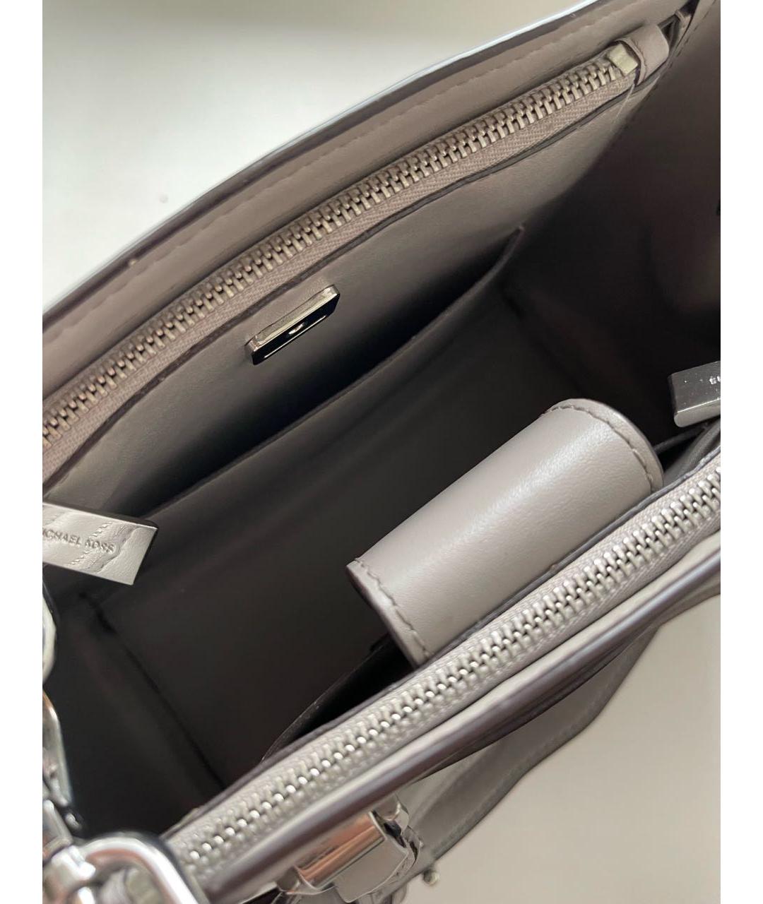 MICHAEL KORS Серая кожаная сумка тоут, фото 4