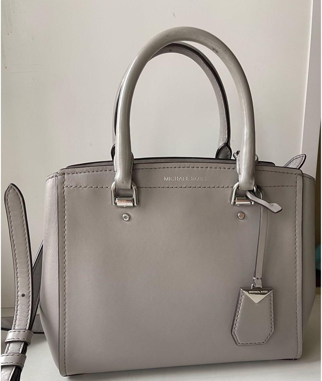 MICHAEL KORS Серая кожаная сумка тоут, фото 7