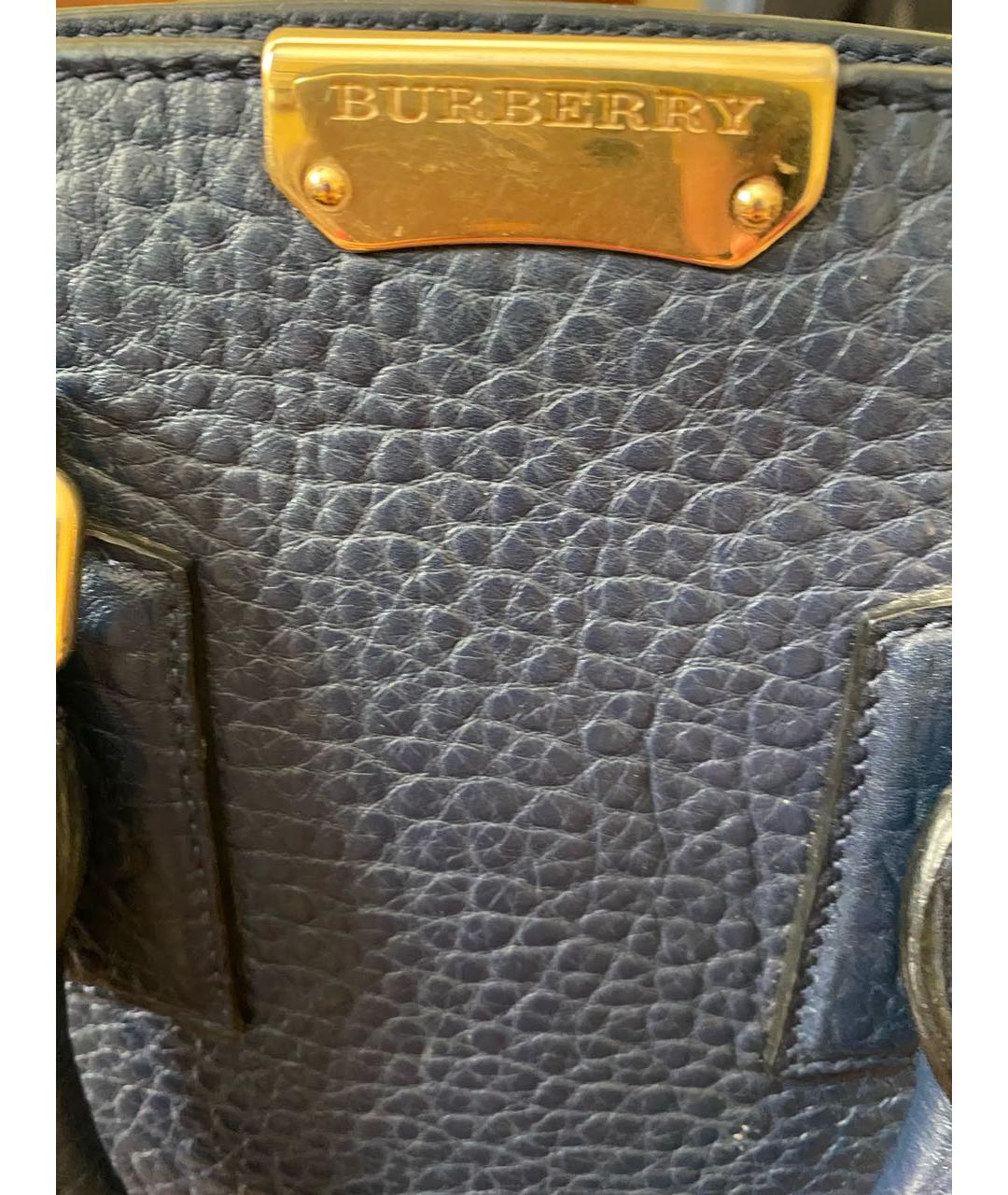 BURBERRY Синяя сумка тоут из экзотической кожи, фото 6