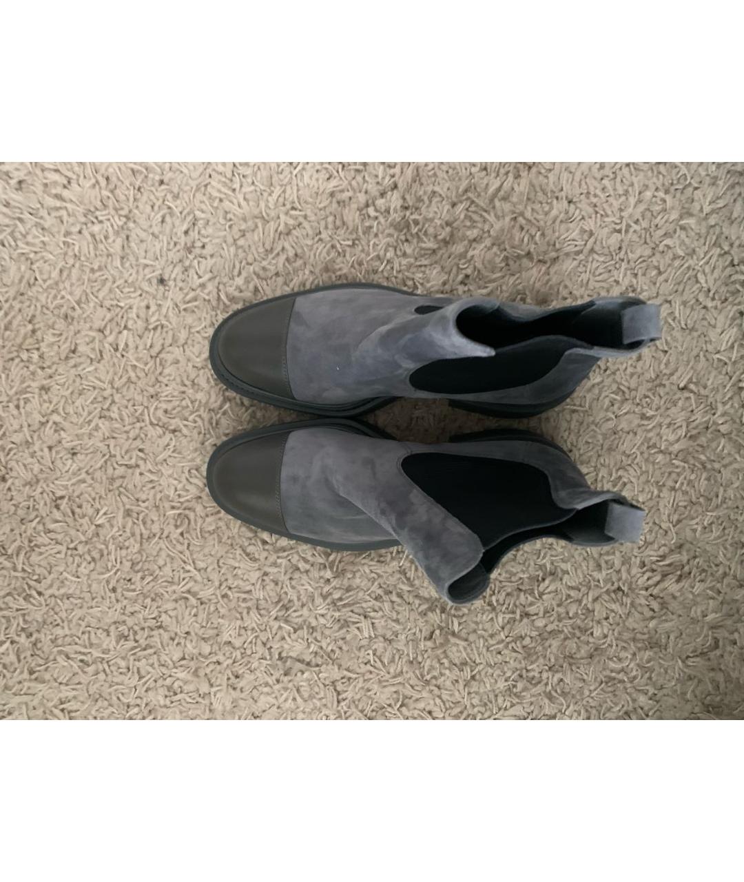 CHANEL PRE-OWNED Серые замшевые ботинки, фото 3