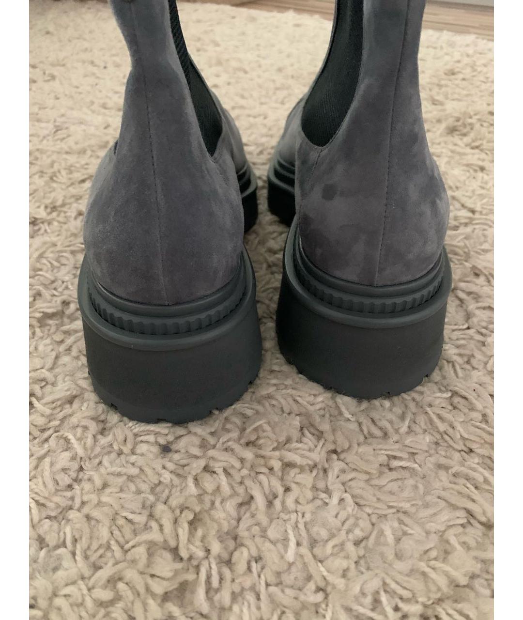 CHANEL PRE-OWNED Серые замшевые ботинки, фото 4