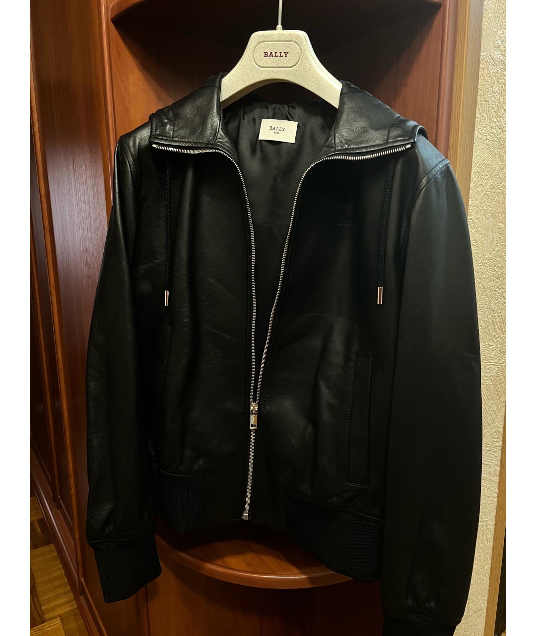 BALLY Черная кожаная куртка, фото 4