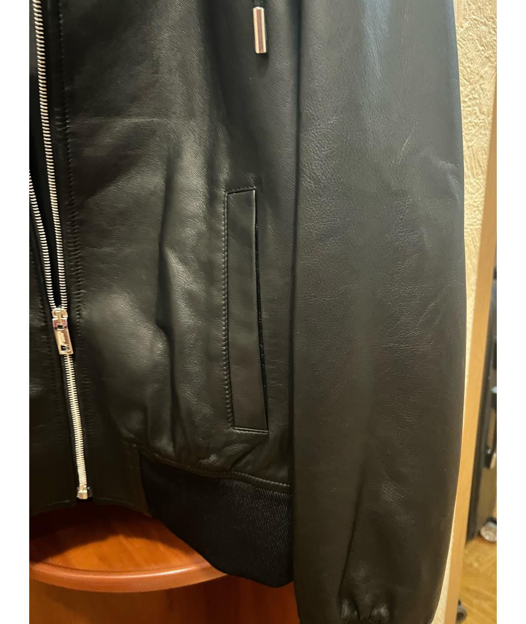 BALLY Черная кожаная куртка, фото 3