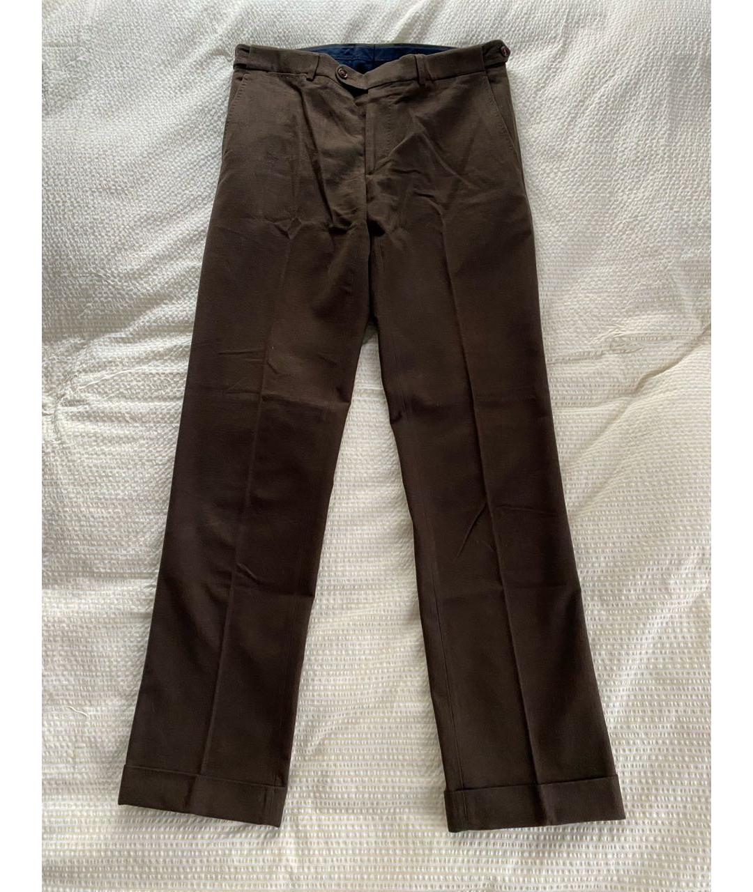 CH CAROLINA HERRERA Коричневые хлопковые повседневные брюки, фото 5