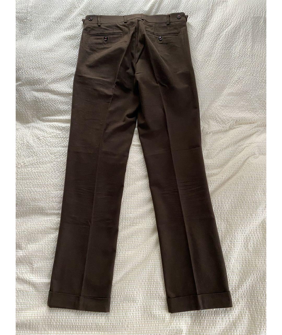 CH CAROLINA HERRERA Коричневые хлопковые повседневные брюки, фото 2