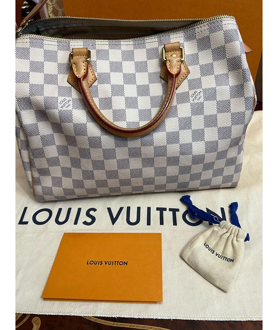LOUIS VUITTON Белая сумка тоут из искусственной кожи, фото 7