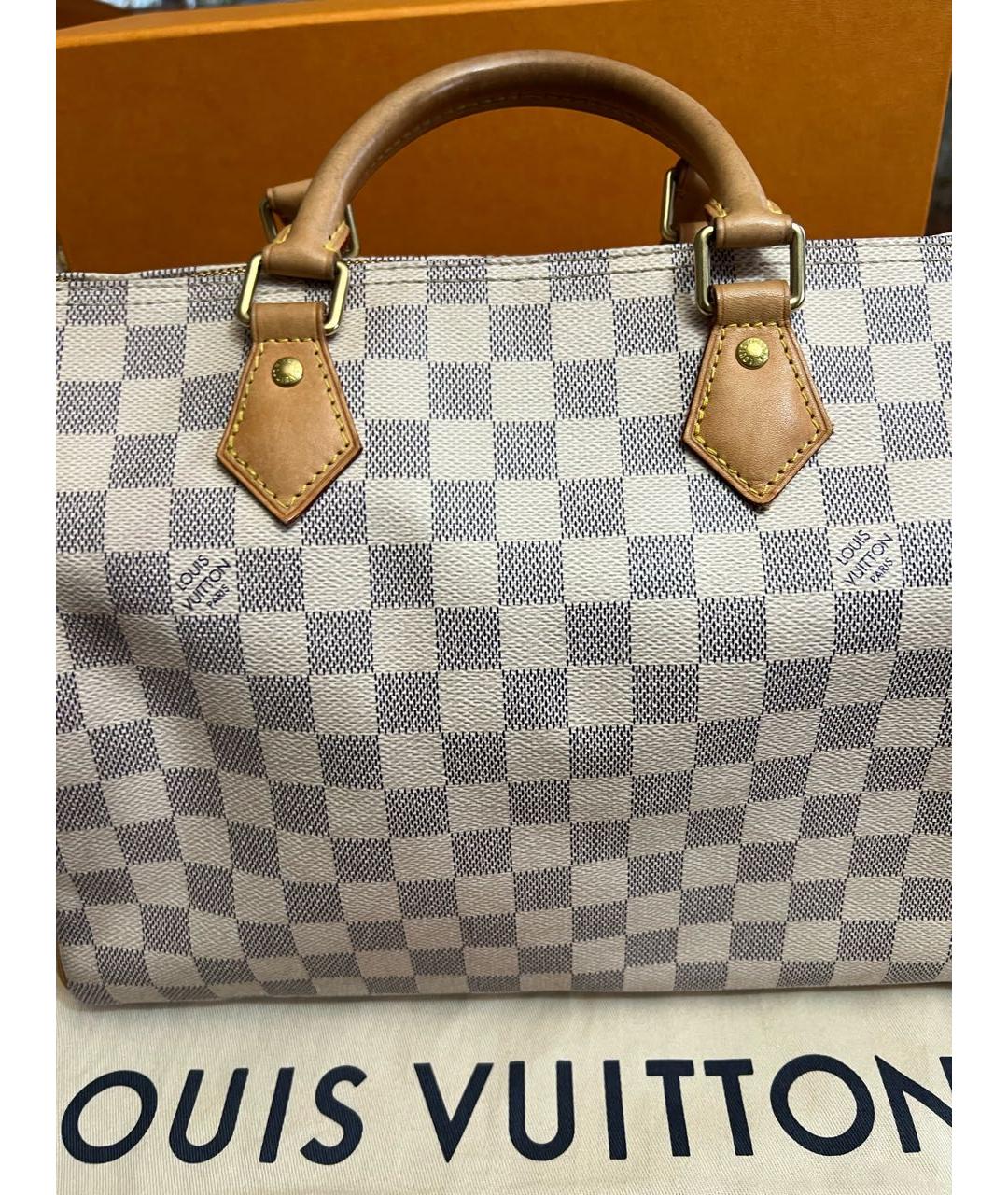 LOUIS VUITTON Белая сумка тоут из искусственной кожи, фото 4