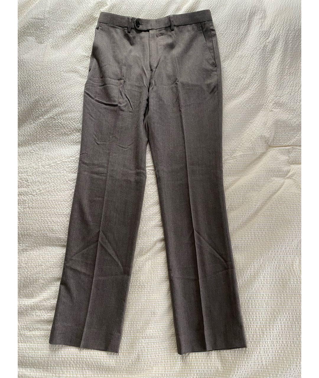 CH CAROLINA HERRERA Бежевые шерстяные классические брюки, фото 5