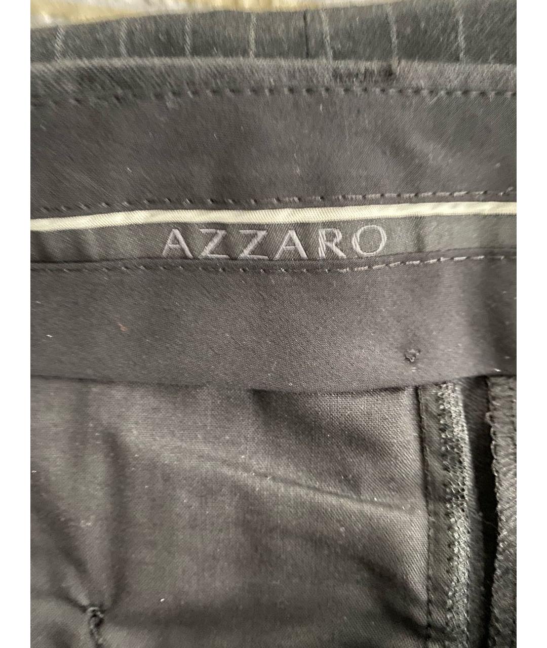 AZZARO Антрацитовые шерстяные классические брюки, фото 3