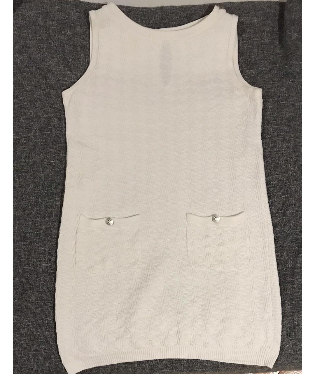 CHANEL PRE-OWNED Белое хлопковое повседневное платье, фото 7