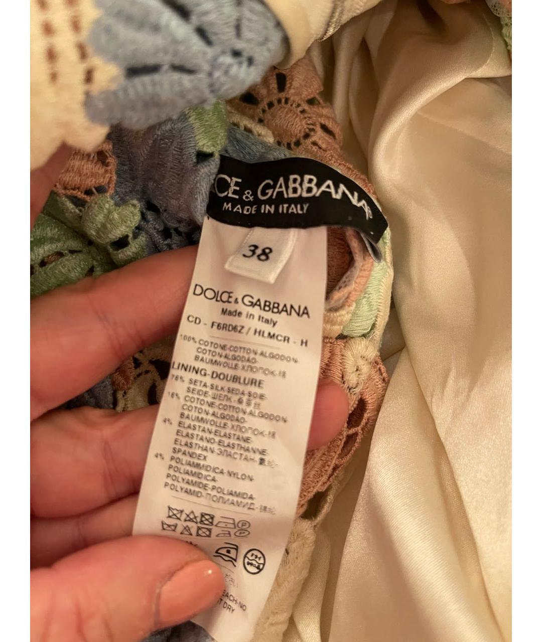 DOLCE&GABBANA Мульти хлопковое платье, фото 2