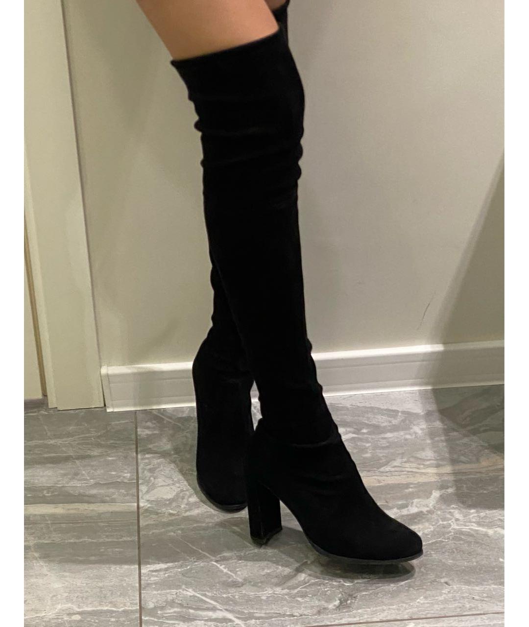 STUART WEITZMAN Черные замшевые ботфорты, фото 6