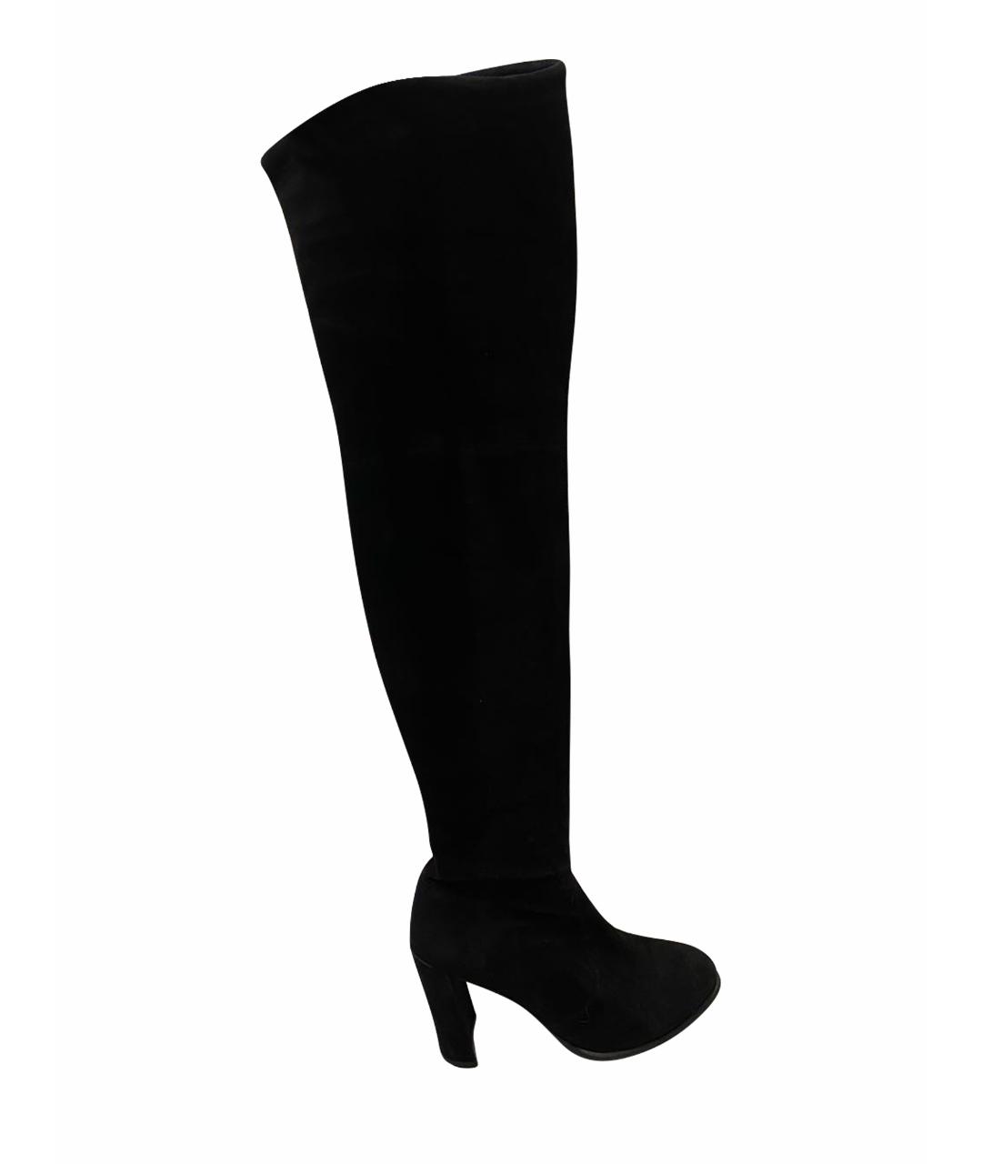 STUART WEITZMAN Черные замшевые ботфорты, фото 1