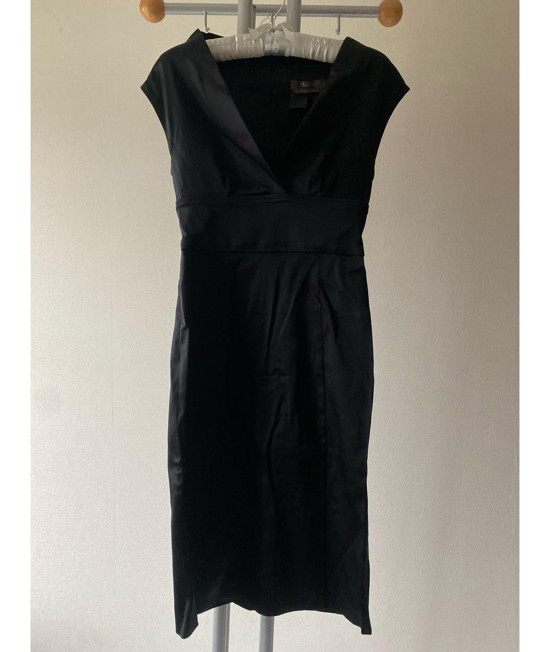 MAX MARA Черное шелковое коктейльное платье, фото 4