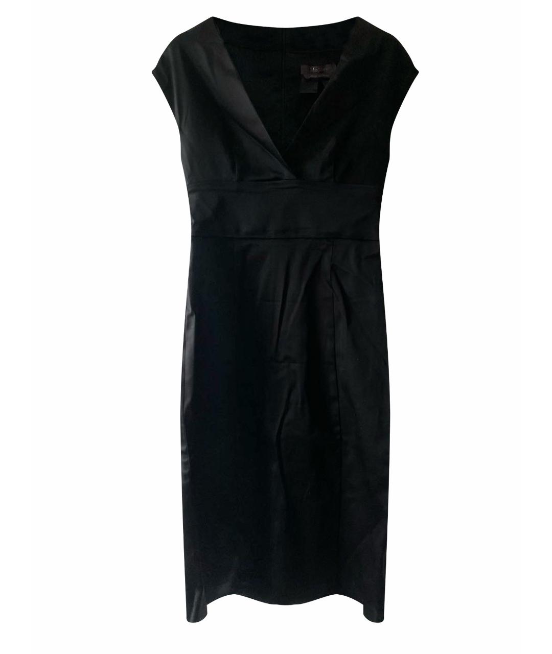 MAX MARA Черное шелковое коктейльное платье, фото 1