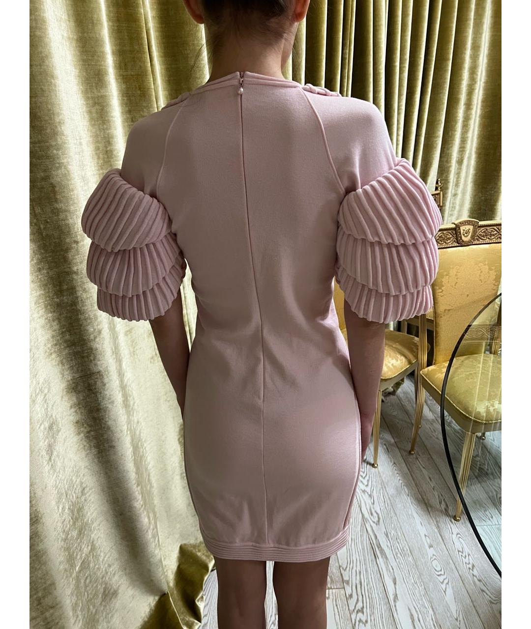 CHANEL Розовое хлопко-эластановое коктейльное платье, фото 3
