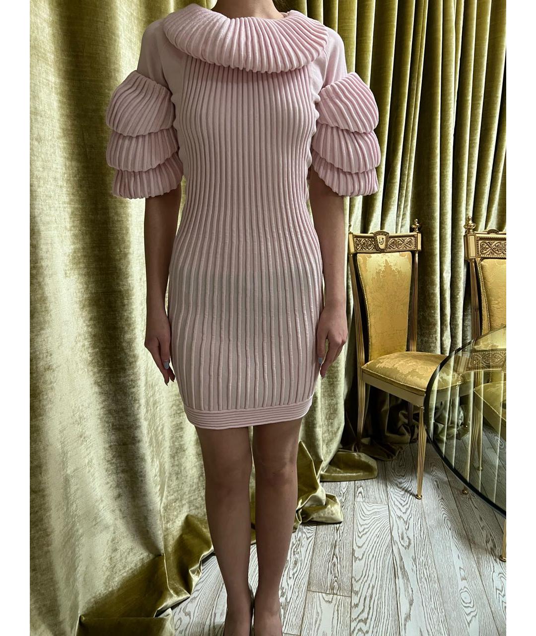 CHANEL Розовое хлопко-эластановое коктейльное платье, фото 8