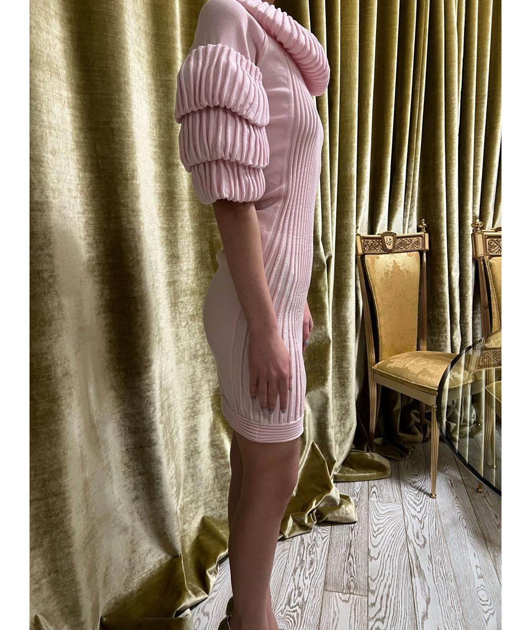 CHANEL Розовое хлопко-эластановое коктейльное платье, фото 2
