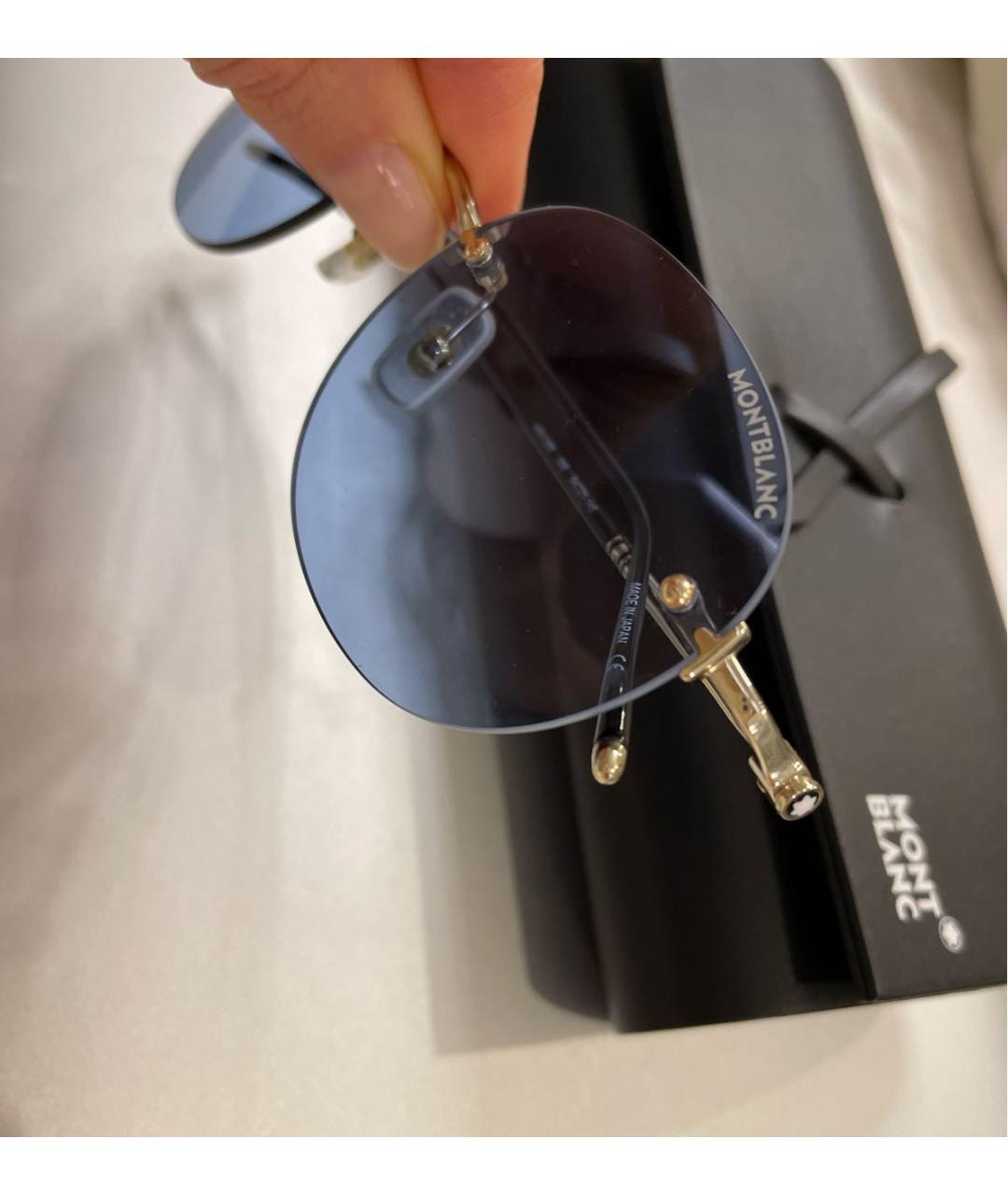 MONTBLANC Голубые металлические солнцезащитные очки, фото 3