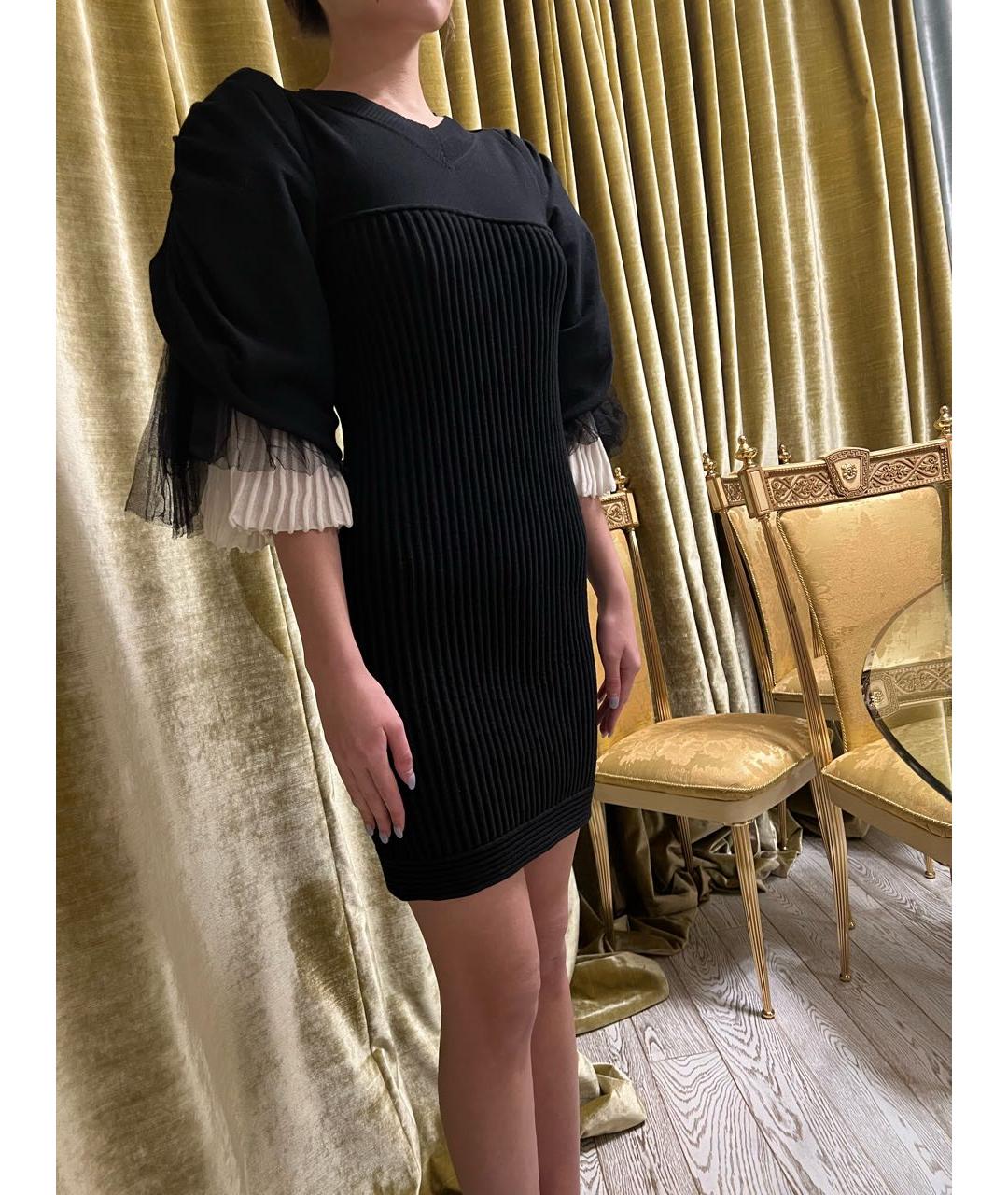 CHANEL Черное хлопко-эластановое коктейльное платье, фото 5